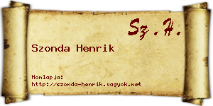 Szonda Henrik névjegykártya