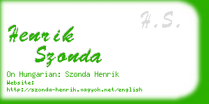 henrik szonda business card